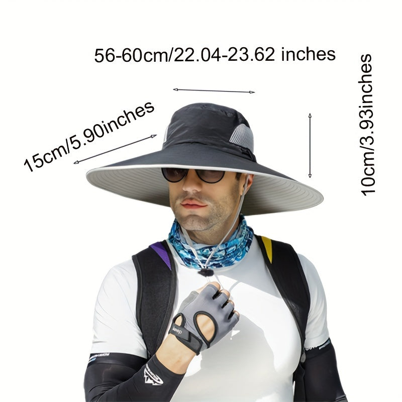 Men's Wide Brim Sun Hats UPF50 Waterproof Bucket Hat