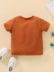 Baby Boy's Summer Cartoon Letter Print T shirt Kid's Casual Tee Top