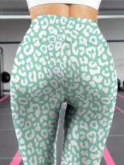 Leopard Print High Waist Yoga Pants Tummy Control Workout Tights
