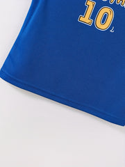 Boys Basketball Set Sleeveless Shirt and Shorts for Summer Training 10 Print
