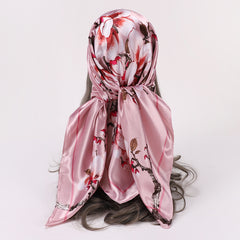 Vintage Floral Bandana Scarf Lightweight Silk Neck Scarfs