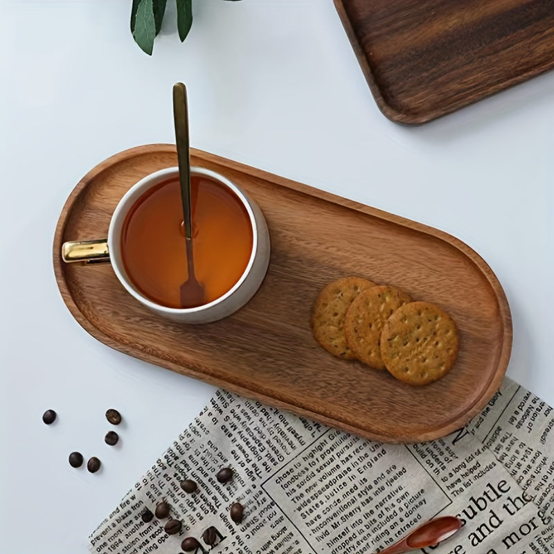 Oval Wood Tray For Serving Food Snacks Drinks Sushi Steak