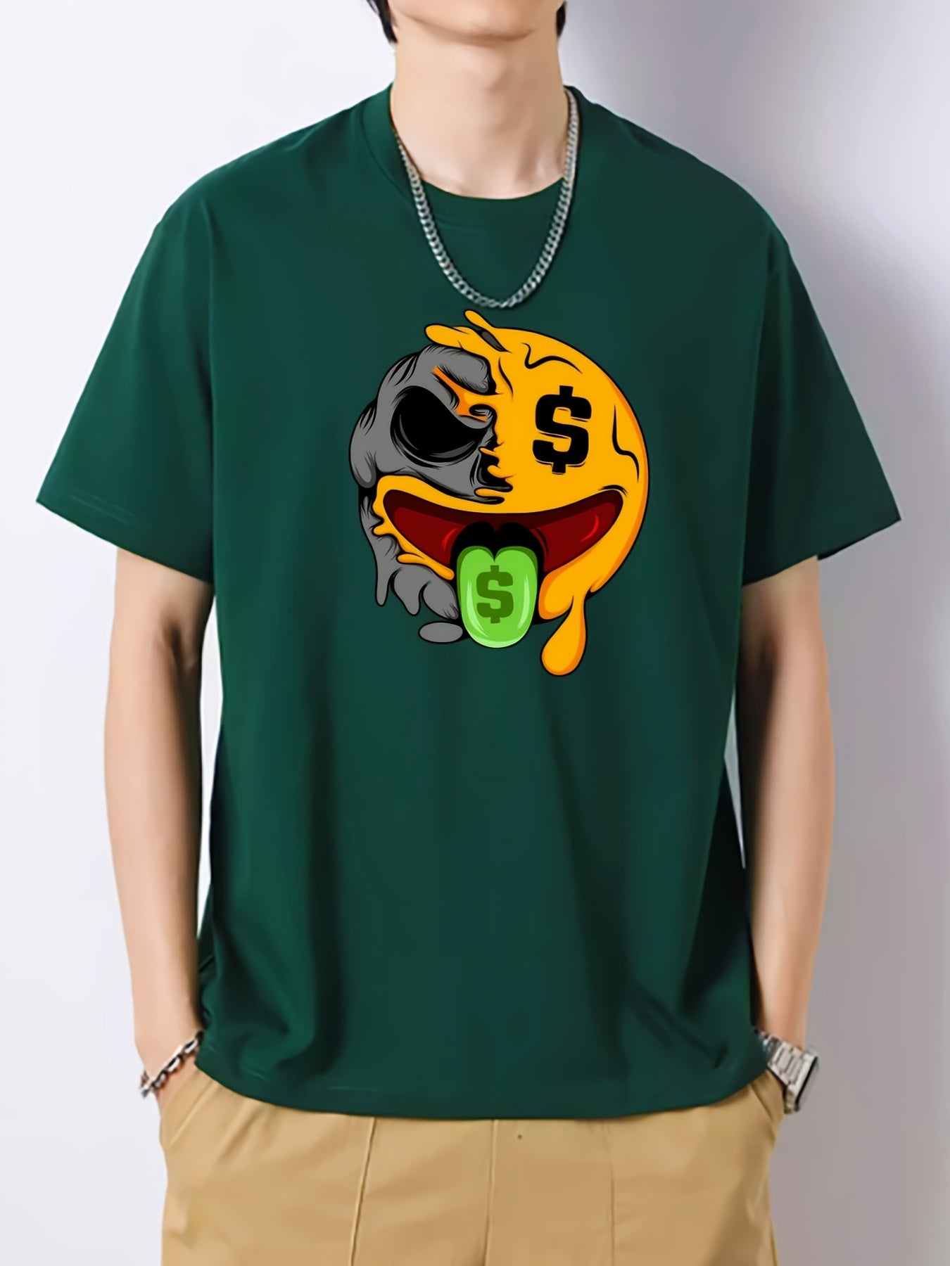Funny Print Men's Graphic Cotton Crew Neck T shirt
