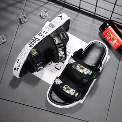 Men's Open Toe Hook And Loop Sandals Non Slip Summer Beach Shoes