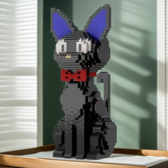 Jiji Cat Building Block Set with Red Bow Tie Ideal for Decor & Gift
