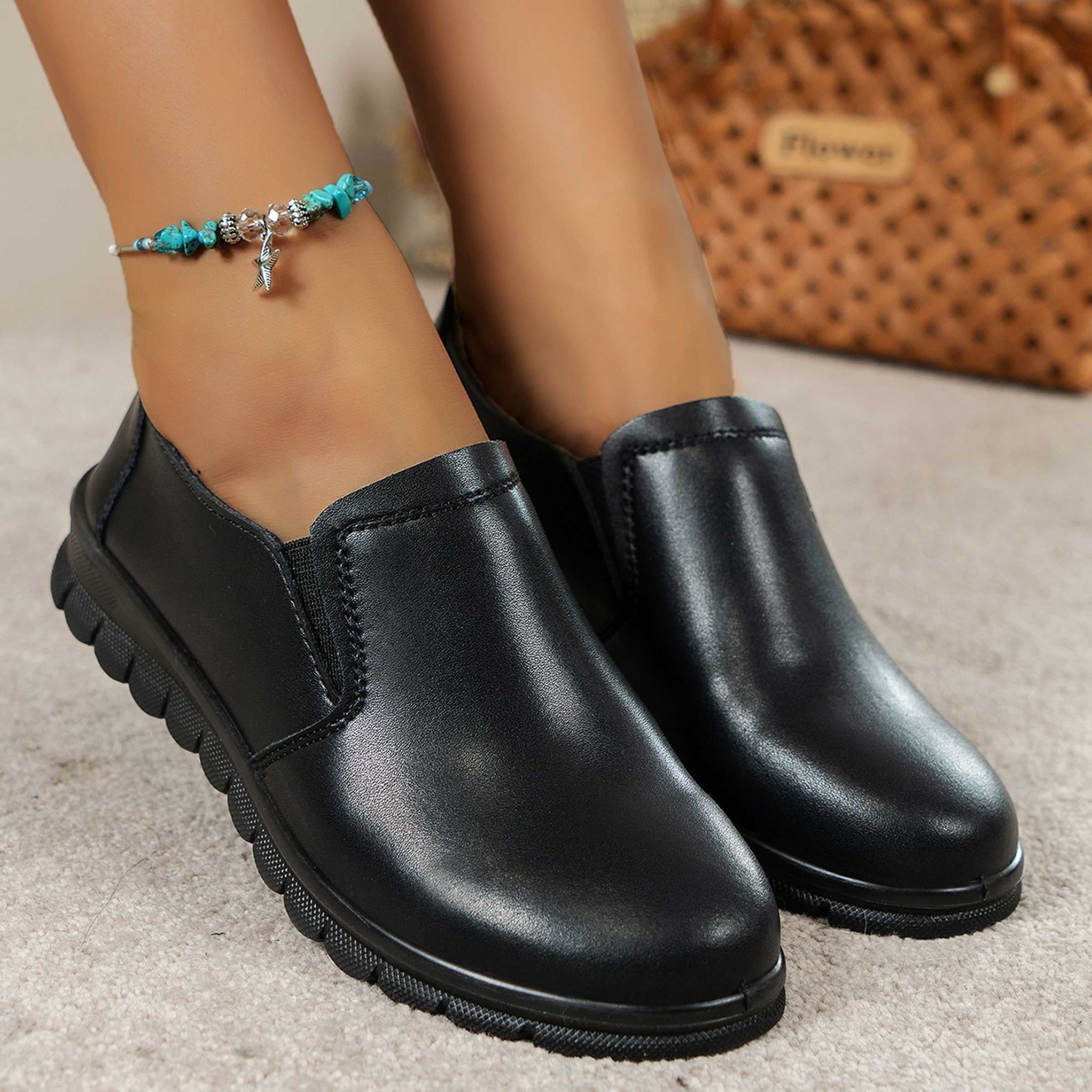 Women's Slip-On Flat Shoes Casual Faux Leather Comfortable Shoes