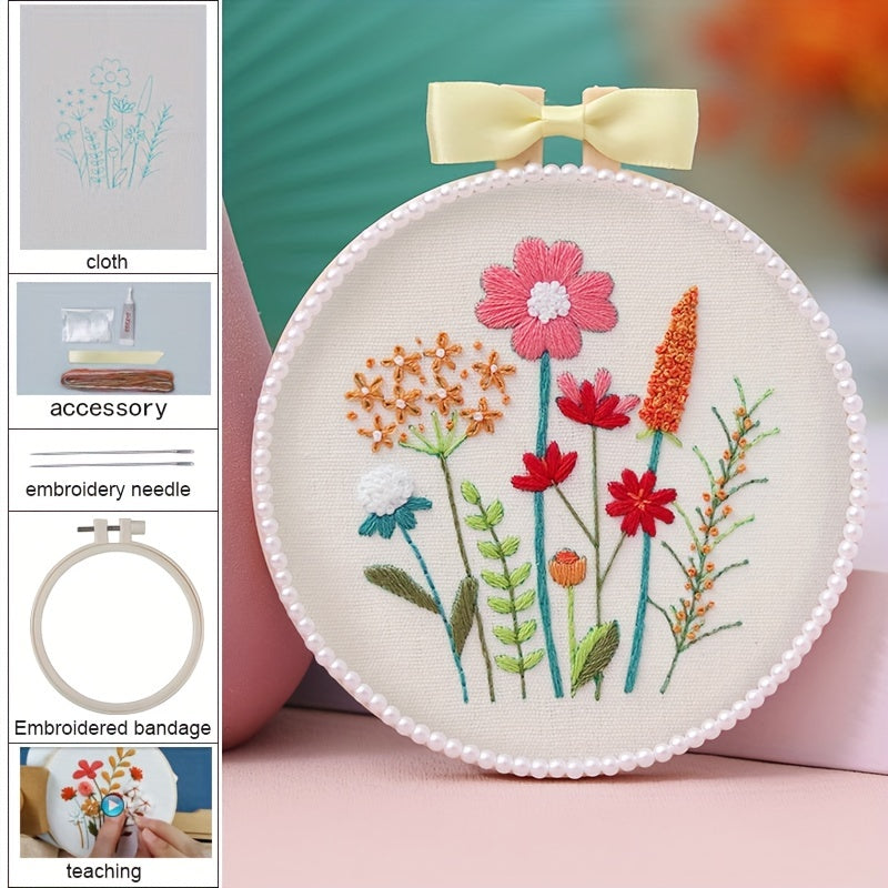 Plant Flower Embroidery Cross Stitch DIY Material Package