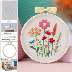 Plant Flower Embroidery Cross Stitch DIY Material Package