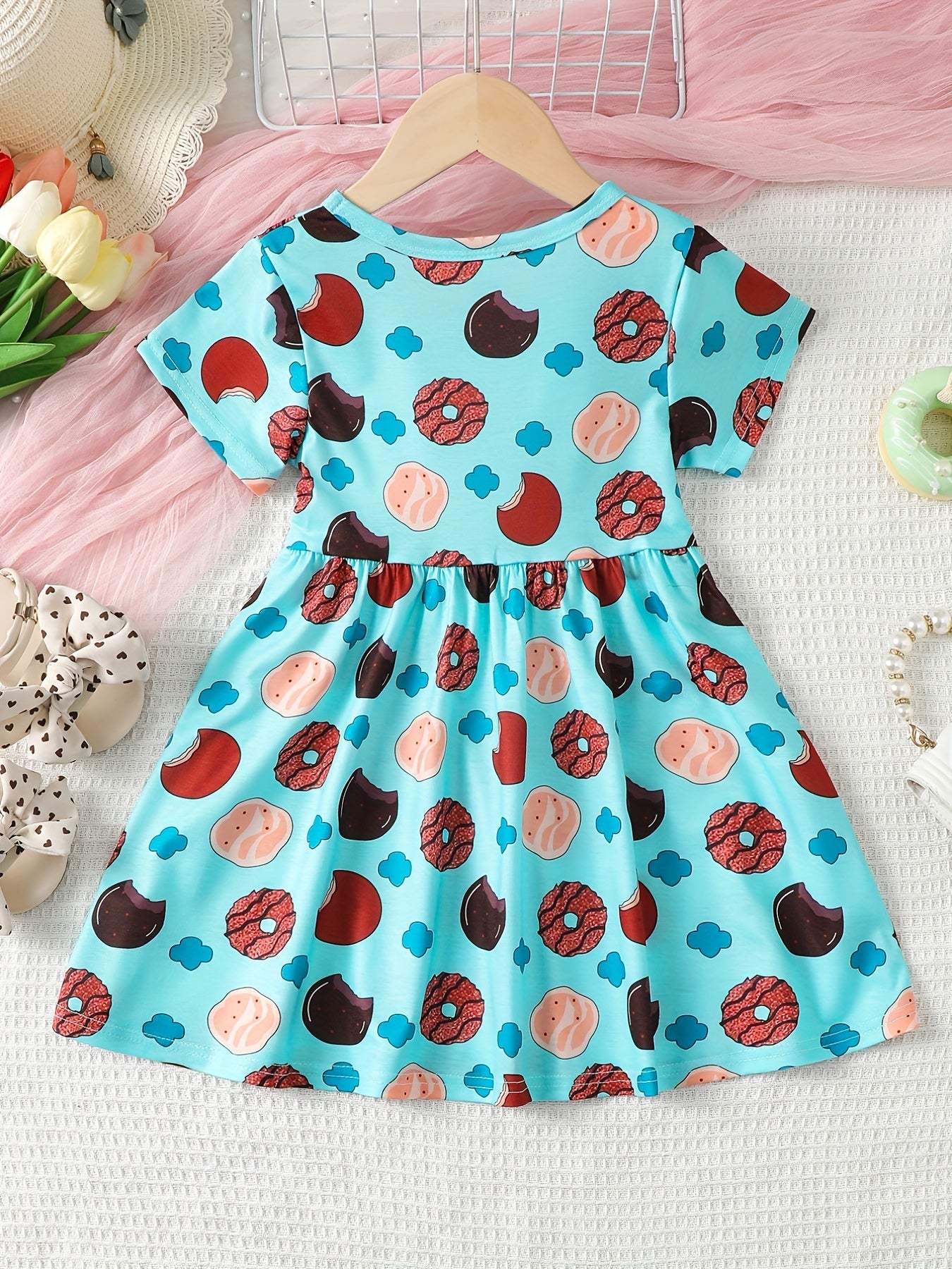 Baby Girls Cookie Graphic Print Dress