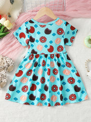 Baby Girls Cookie Graphic Print Dress