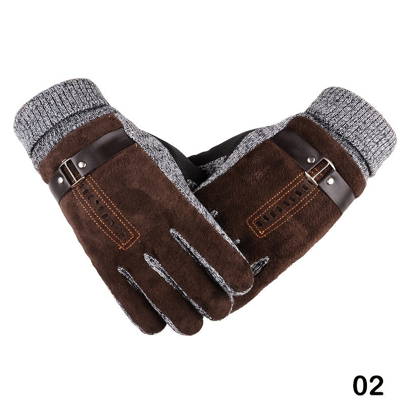 Men's Leather Cycling Motorcycle Gloves Anti skid Grip