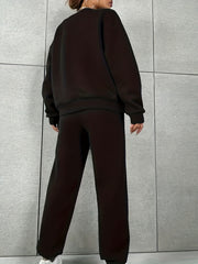 Cat Print Sweatshirt & Jogger Set