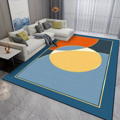 Modern Area Rug Soft Polyester Fiber Carpet Non-Slip TPR Base