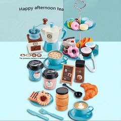 Kids Afternoon Tea Party Playset with Coffee Maker, Cakes & More