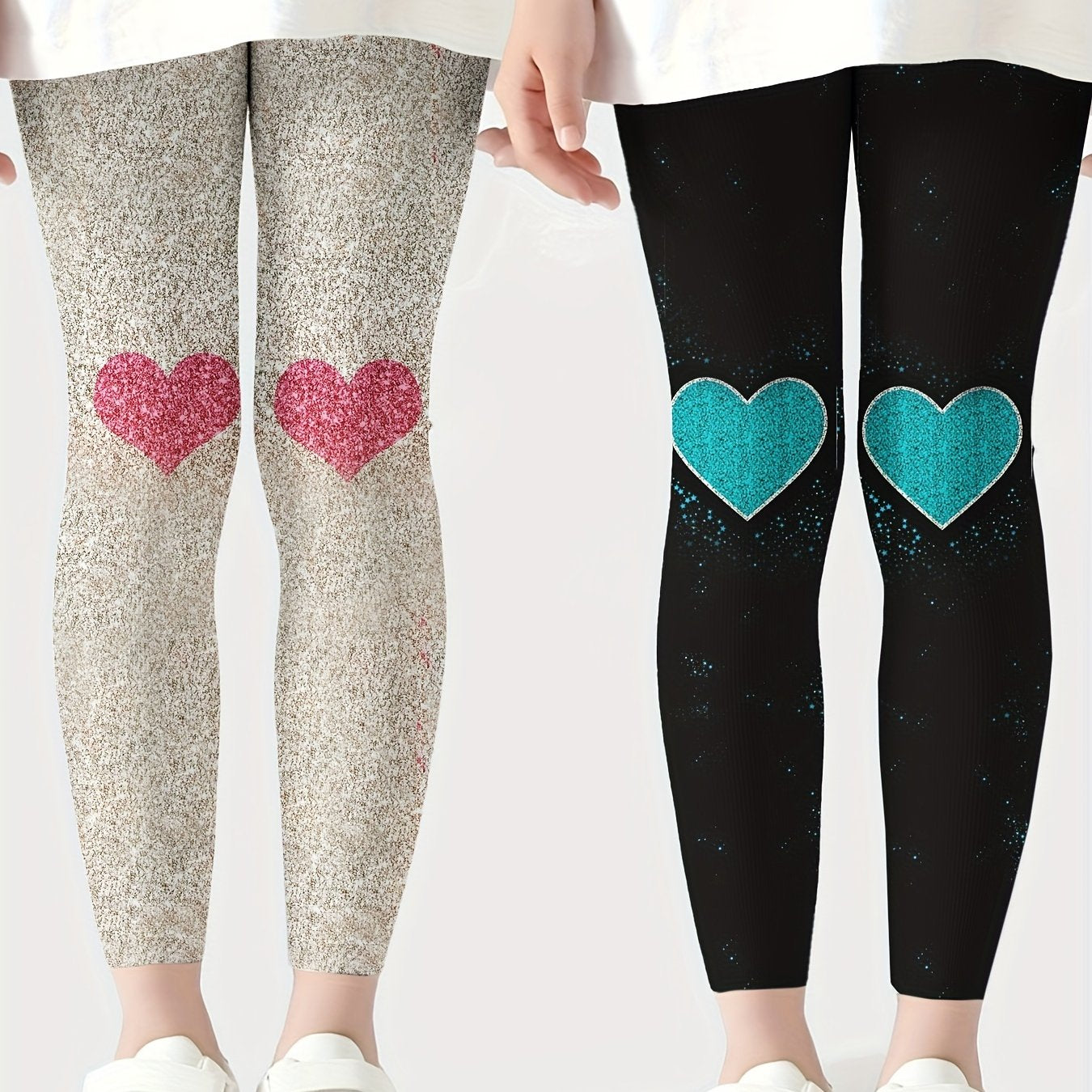 2 Pack Girls Thick Leggings Set for Winter Gift