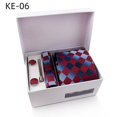 Men's Tie, Pocket Square, Cufflinks, Tie Clip Set