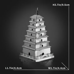 3D Metal Puzzle Ancient Pagoda & Lotus Flower Model Kit