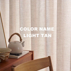 Cotton Linen Curtain with Rod Pocket for Living Room Bedroom Home Decor