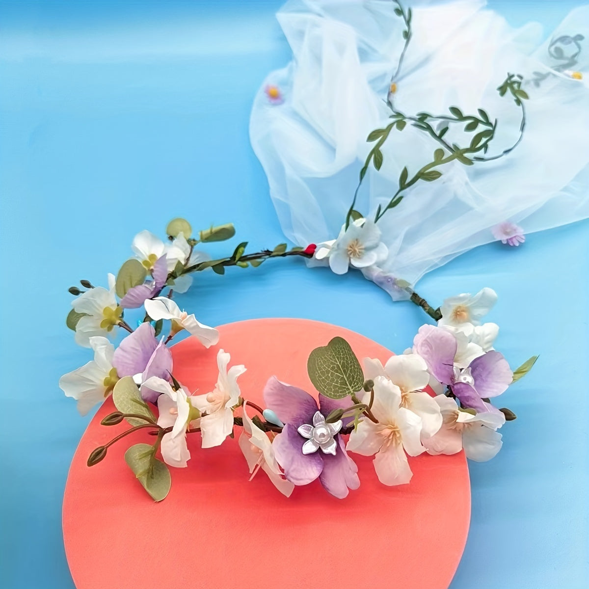 Romantic Bridal Floral Mesh Veil Sexy Lingerie Accessory