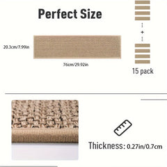 15 Non Slip Carpet Stair Treads - Rubber Backing Safety Rug - Slip Resistant