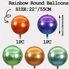 5pcs 4D Gradient Rainbow Faceted Sphere