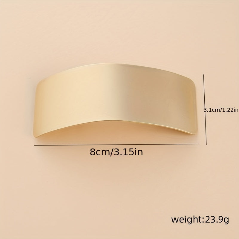 Women's Wide Brim Rectangular Metal Hair Clip