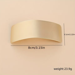 Women's Wide Brim Rectangular Metal Hair Clip