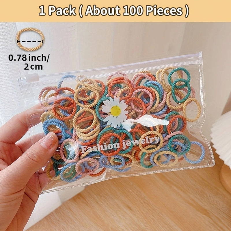 100pcs Colorful Hair Ropes for Women and Girls