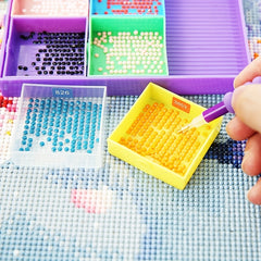 6 Grid Palette Diamond Painting Tray Kits Large Capacity Drill Plate