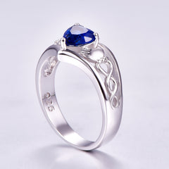 Heart Shaped Zircon Copper Ring for Women
