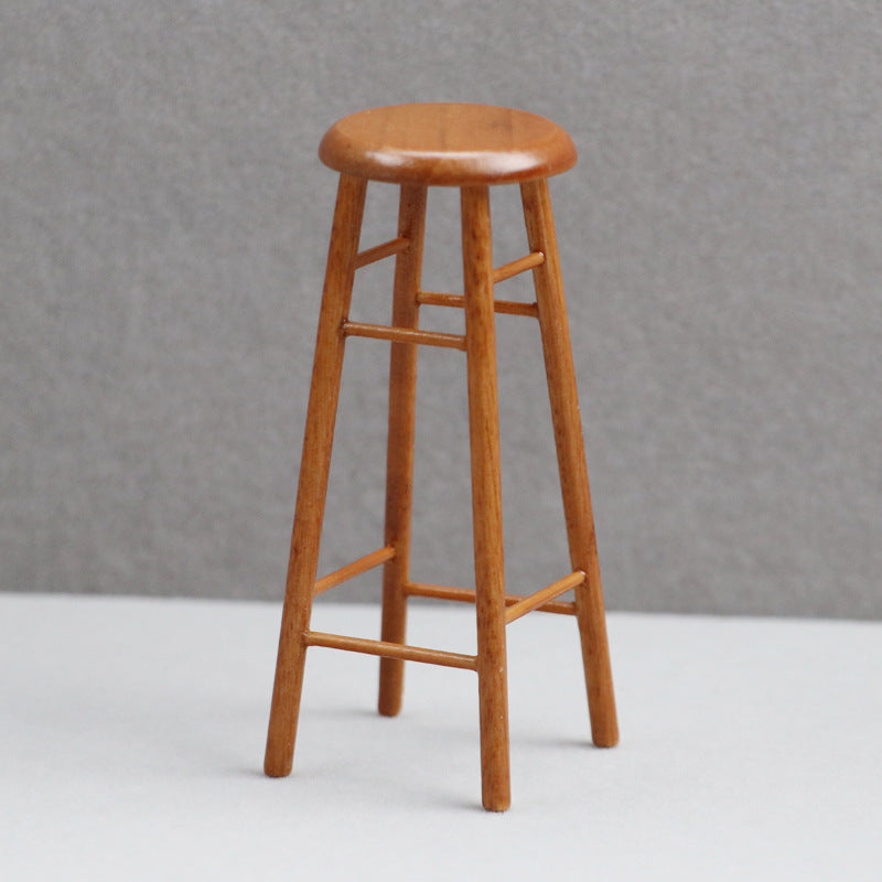 Dollhouse Furniture 4 Colorful High Stools Round Seats Compact Dollhouse Decor