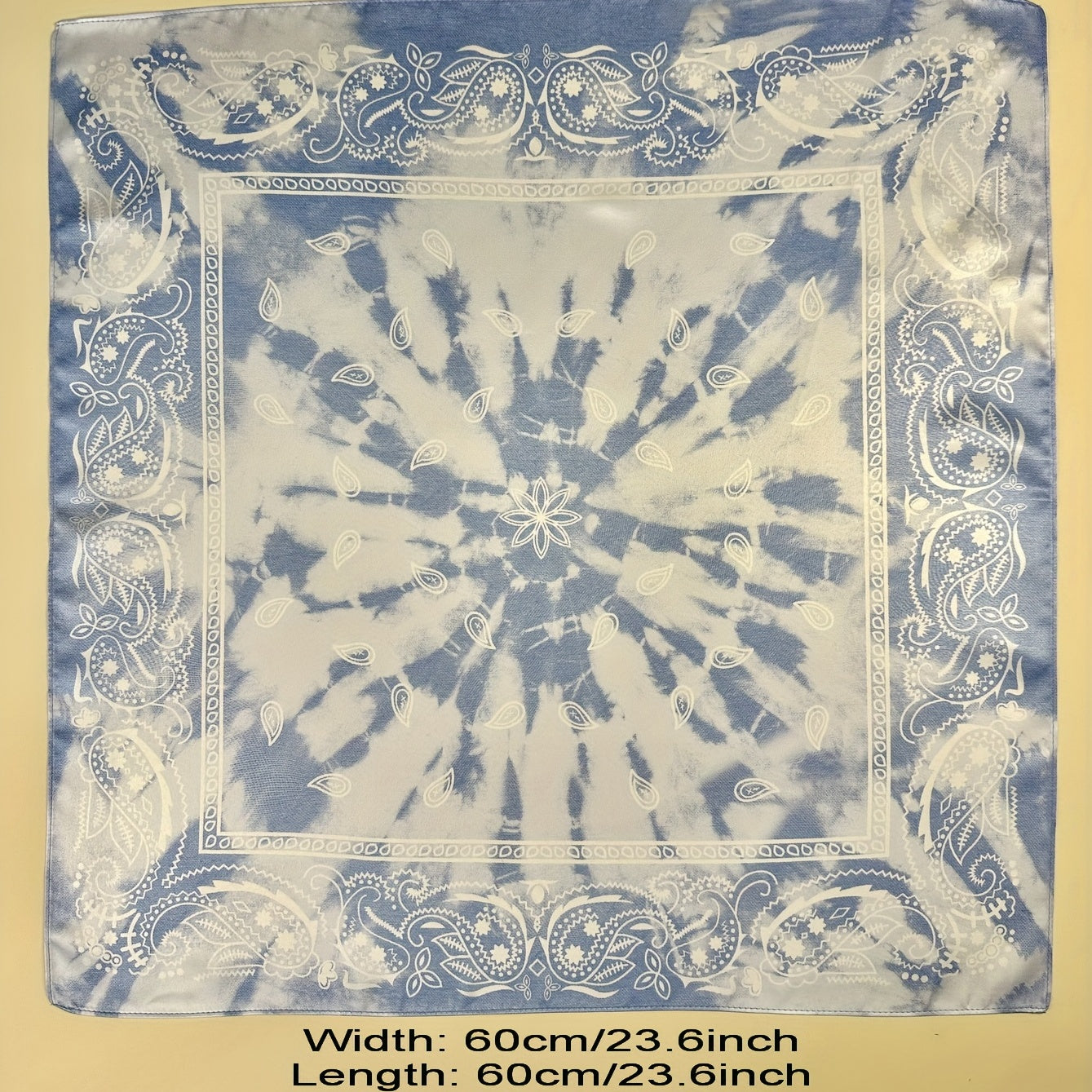 Tie Dye Paisley Silk Square Scarf for Women
