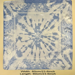 Tie Dye Paisley Silk Square Scarf for Women