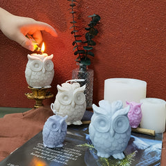 Small Owl Scented Candle Silicone Mold 2.01inch