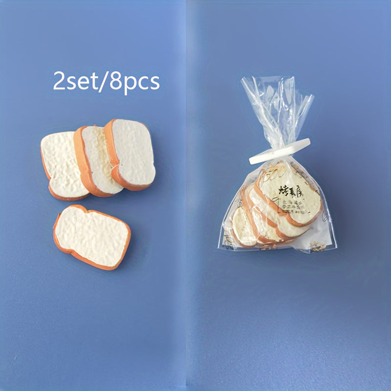 Dollhouse Toast Set 1:12 Scale Bread Model Pretend Play Kitchen