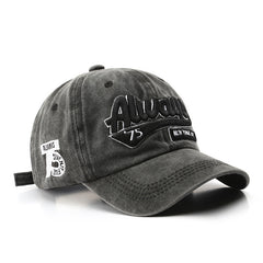 Washed Letter Embroidery Baseball Cap Men's Women's Hip Hop Shade Baseball Cap