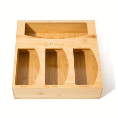 Bamboo Kitchen Food Storage Bag Organizer Holders And Dispenser