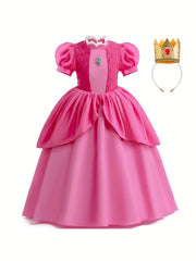 Princess Dress With Jewel Puff Sleeves