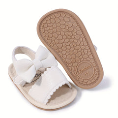 Bowknot Breathable Open Toe Sandals For Baby Girls Lightweight Anti Slip Sandals