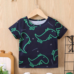 Cute Dino Tee for Boys' Summer Fun