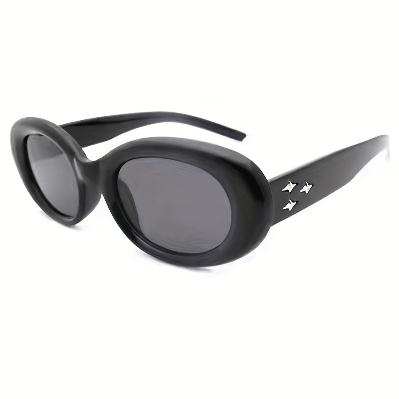 Men's Cat Eye Three Stars Embellished Metal Sunglasses