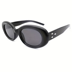 Men's Cat Eye Three Stars Embellished Metal Sunglasses