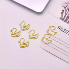 20pcs Duck Metal Animal Paper Clip Special shaped Crank Pin Bag