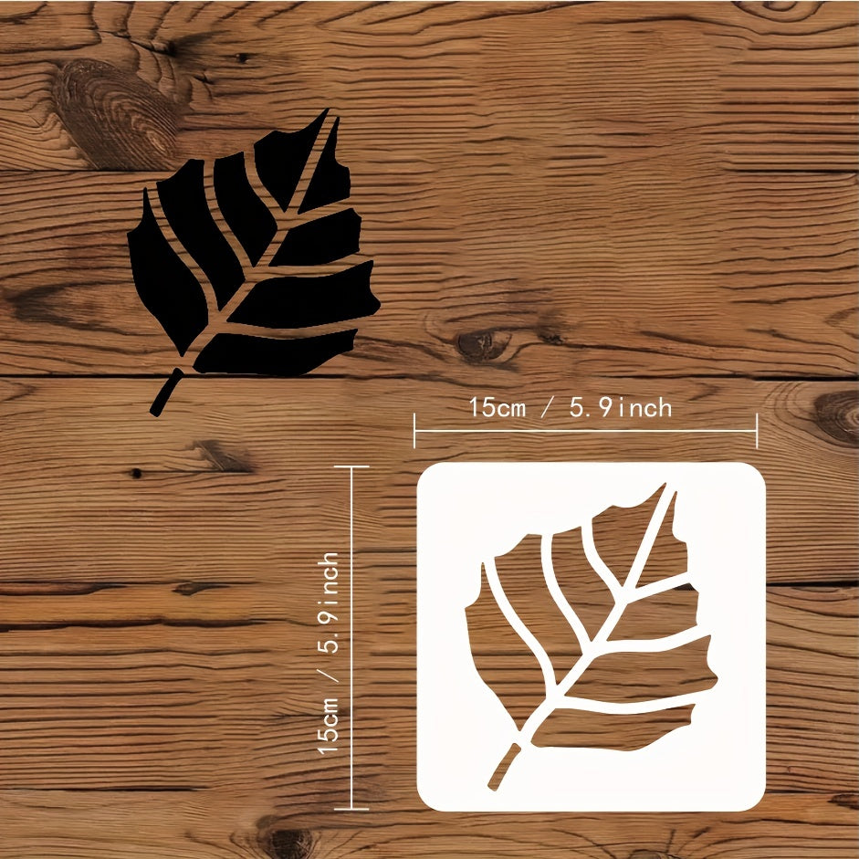 9pcs Leaf Paintings Wooden Templates
