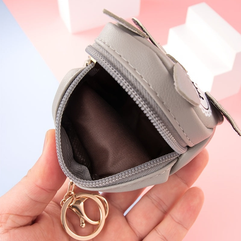 Mini Owl Coin Purse Zipper Faux Leather Storage Bag