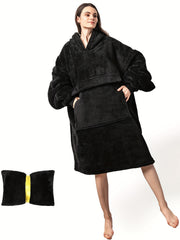 Fluffy Winter Robe Oversized Home Wear with Pocket