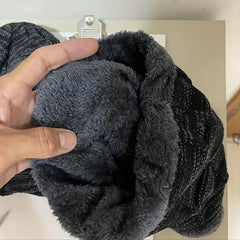 Winter Beanie Hat & Scarf Set Thick Fleece Neck Warmer Skull Cap Keep Ear Warm