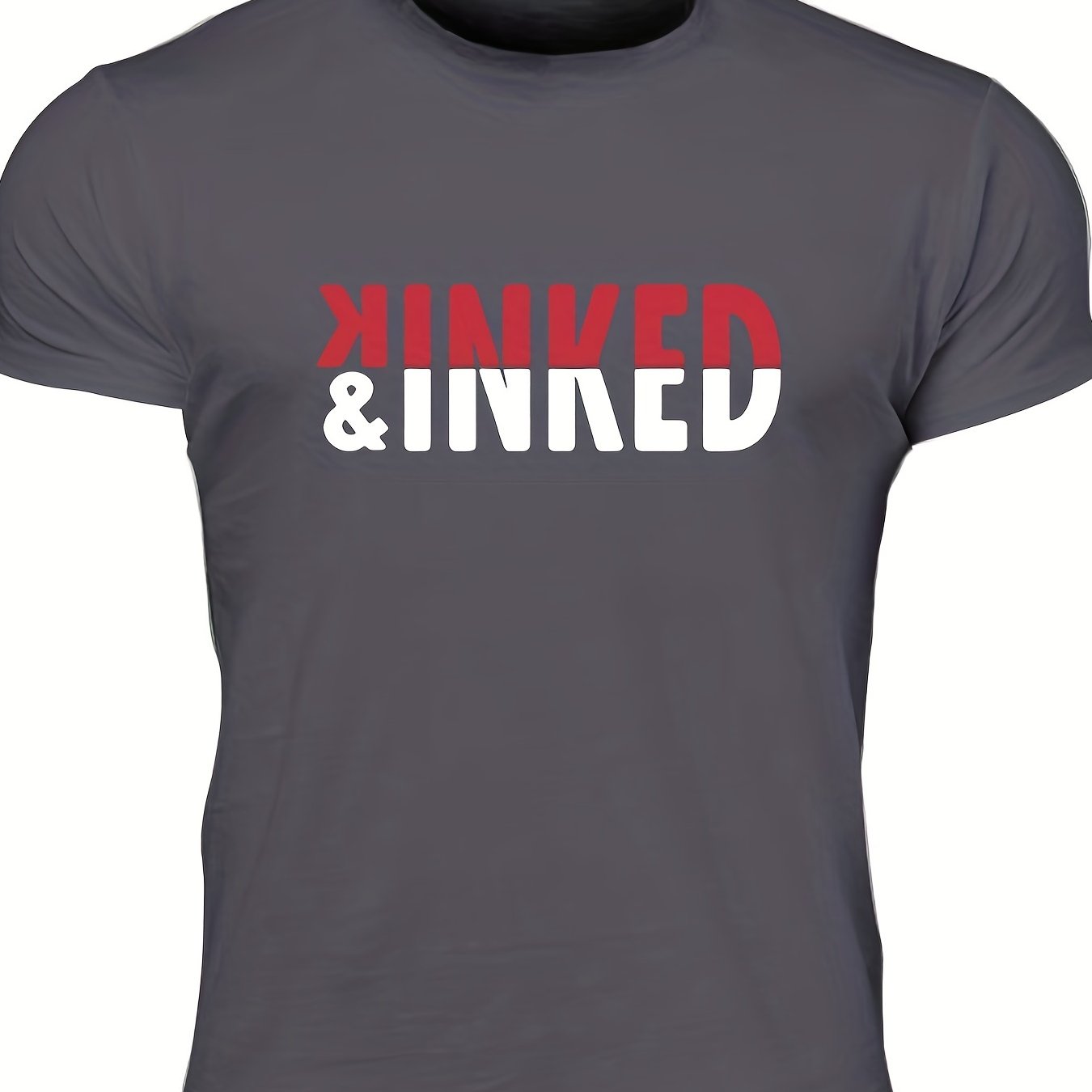 Men's Kinked Print T shirt Crew Neck Tee For Summer