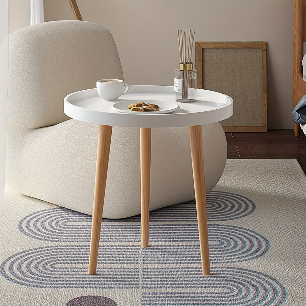 Small Round Coffee Table Portable Space Saving Stable Side End Table