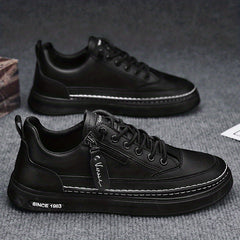 Men's Lace up Sneakers Side Zipper Casual Walking Shoes Breathable Skate Shoes